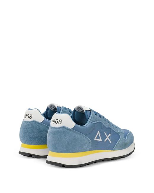 Sun 68 Blue Tom Logo Sneakers for men