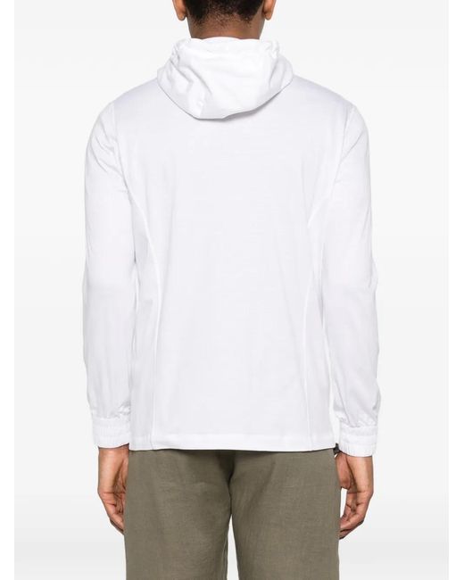 Kiton White Zip Hoodie for men