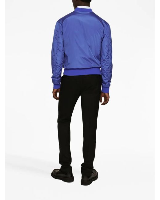Dolce & Gabbana Blue Logo-Tag Track Jacket for men