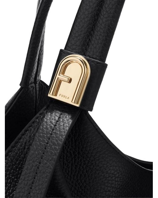 Furla Black Planeta Leather Tote Bag