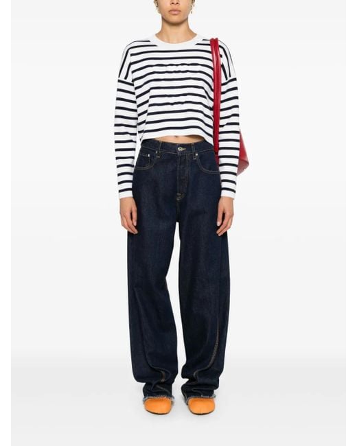 Loewe Blue Wool Striped Sweater