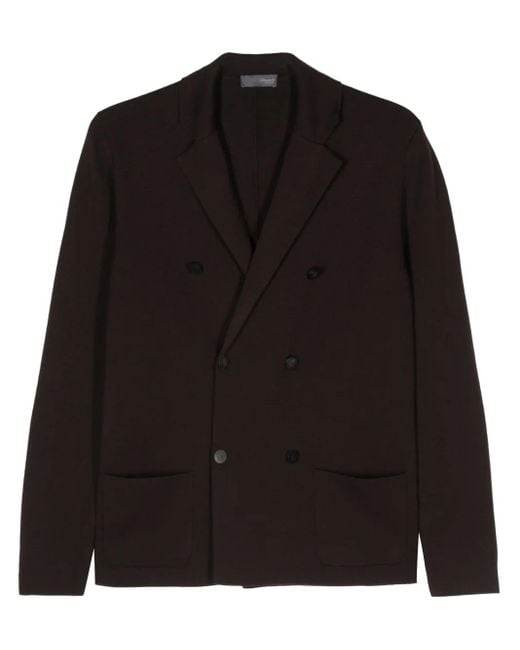Drumohr Black Merino Cardigan for men