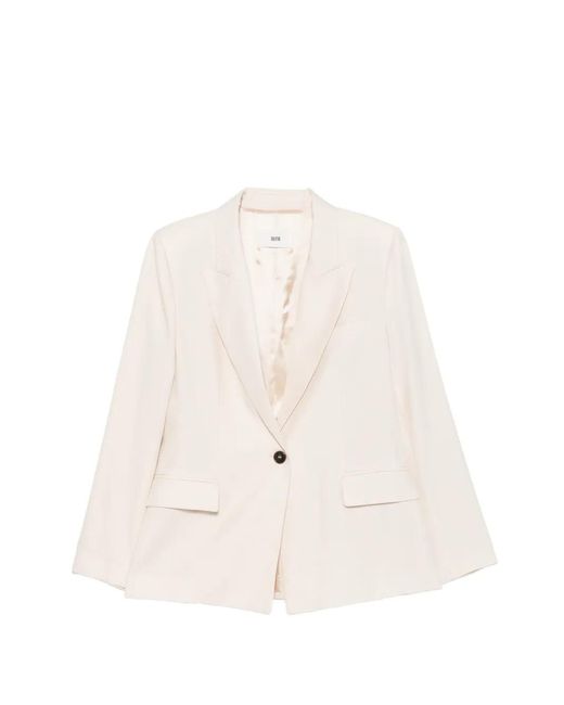 SOLOTRE White Single-Breasted Peaked-Lapel Jacket