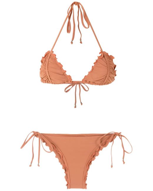 Amir Slama Bikini Met Geribbeld-Effect in het White