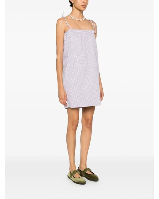A.P.C. Purple Checked Mini Dress