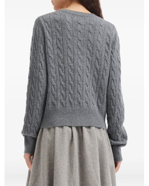 B+ AB Gray Cable-Knit Buttoned Cardigan