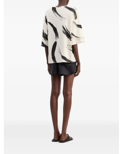 Loulou de Saison White Halber Abstract-Print Oversized T-Shirt