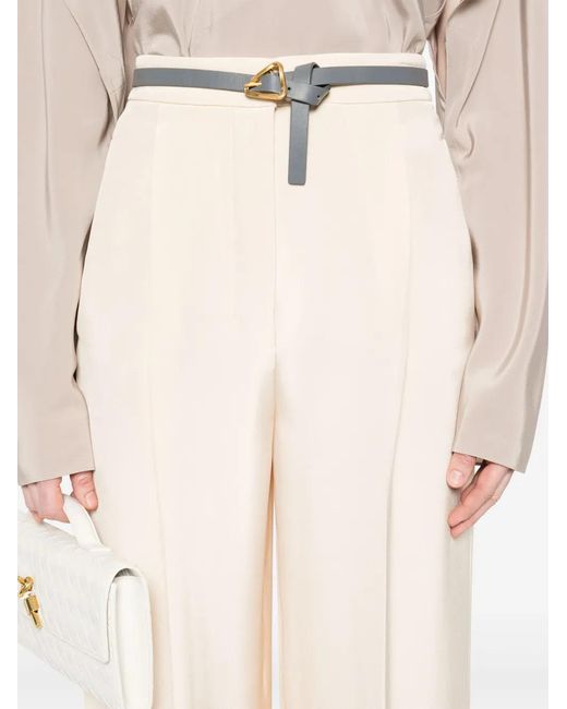 Max Mara White Crepe De Chine Trousers