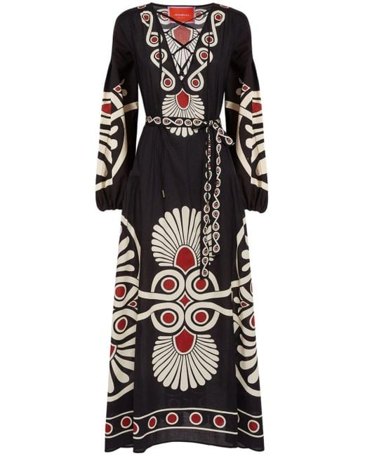 LaDoubleJ Black Viviana Geometric-print Dress
