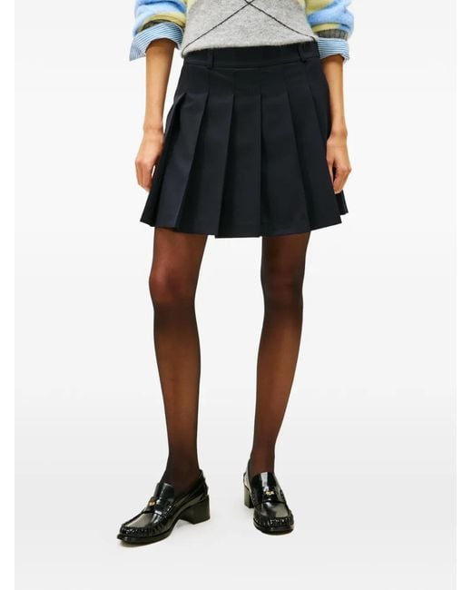 Tommy Hilfiger Blue Pleated Mini Skirt