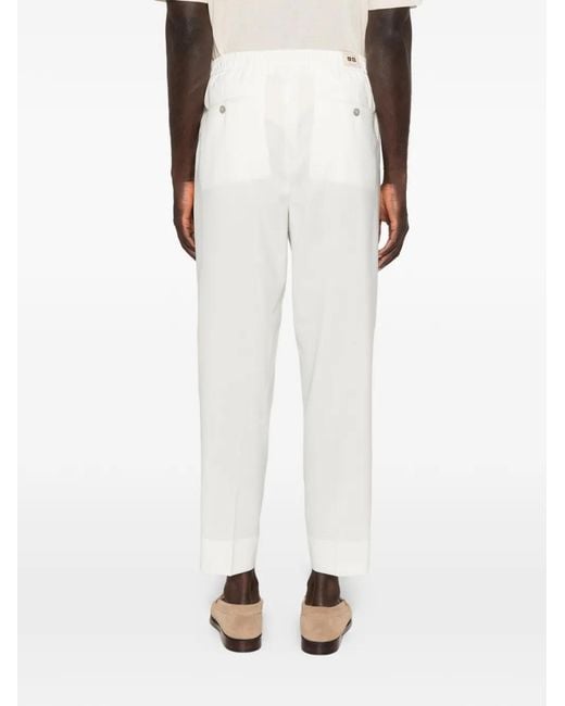 Briglia 1949 White Drawstring-Waist Cropped Trousers for men