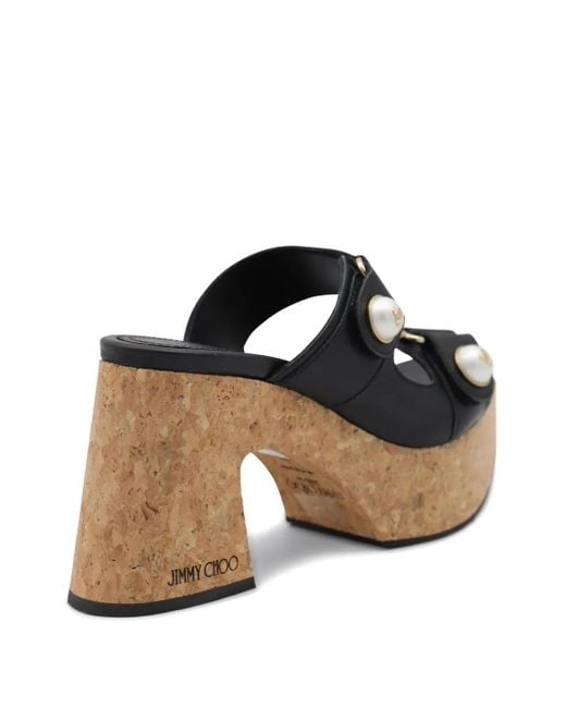 Jimmy Choo Black 95Mm Fayence Embellished Heeled Sandals