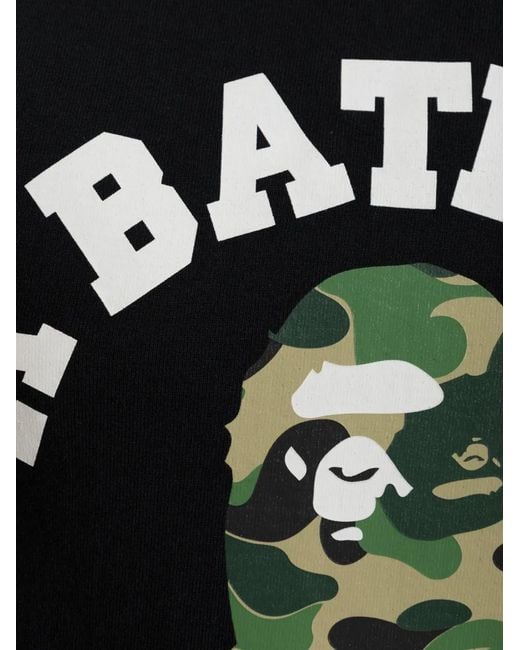 A Bathing Ape Black Camo-Print Logo-Print T-Shirt for men