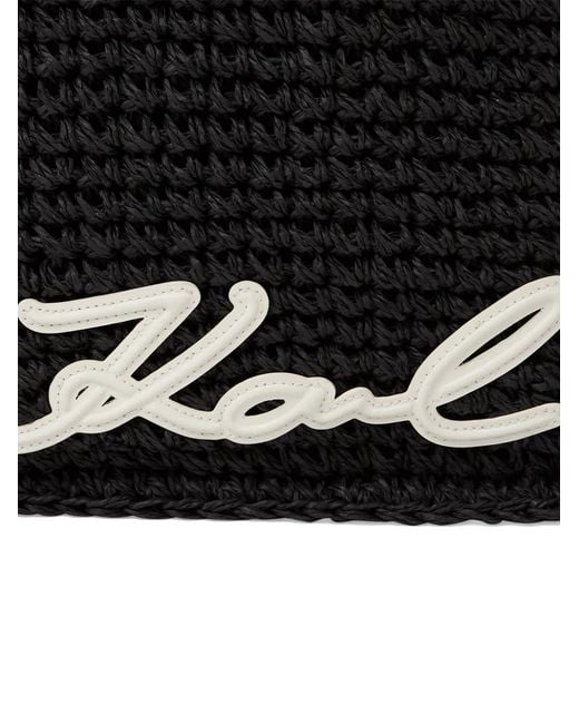 Karl Lagerfeld Black Sac De Plage À Détail De Foulard Signature