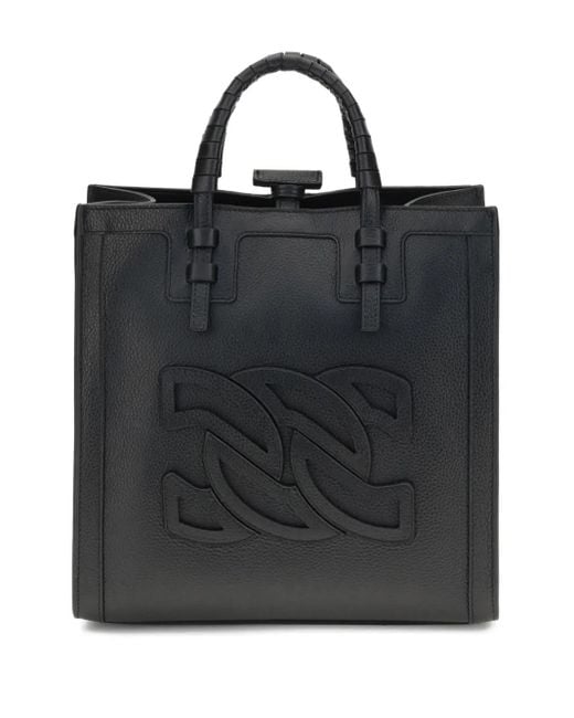 Casadei ロゴエンボス ハンドバッグ Black