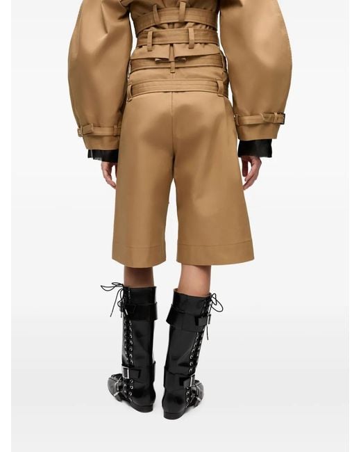Ganni Natural Belt Shorts