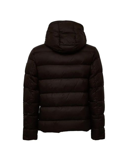 Fay Black Double Front Hooded Down Coat for men