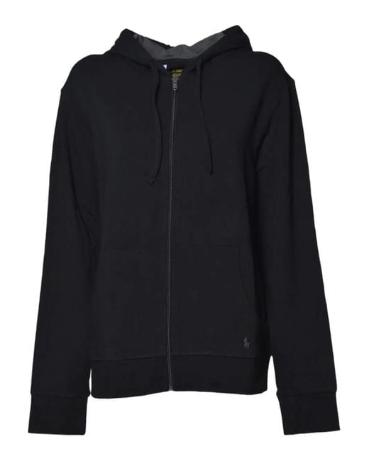 Polo Ralph Lauren Black Logo-Embroidered Hoodie