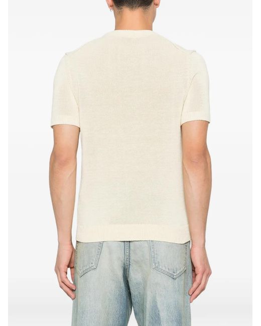 Sandro White Fine Knit T-Shirt for men