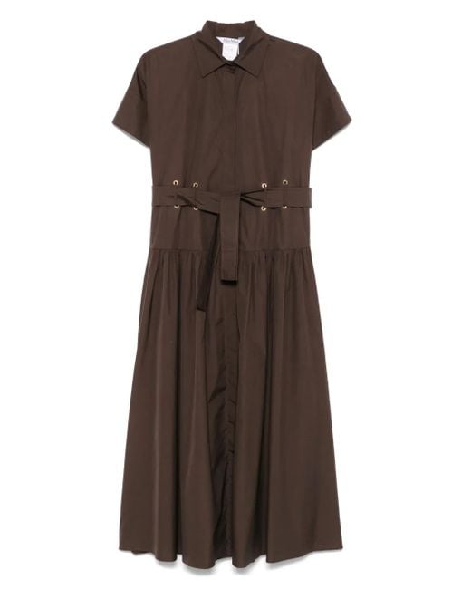【関税＆送料込み】Max Mara Agoraio Belted Short Sleeves Po Max Mara Max Mara Agoraio Belted Short-Sleeved Midi Dress