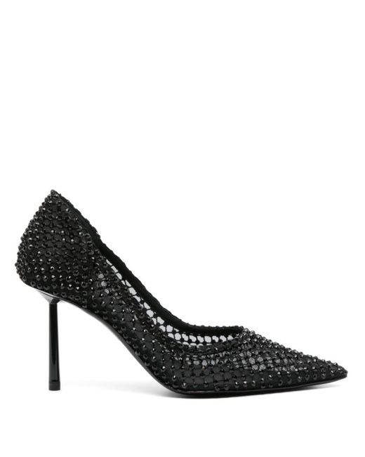 Le Silla Black Gilda Pumps mit Kristallen 80mm