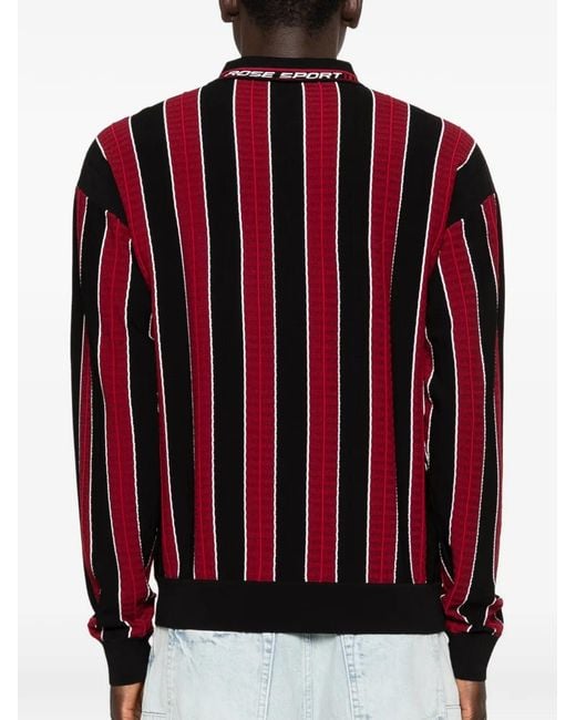 Martine Rose Red Zip-Front Sweater