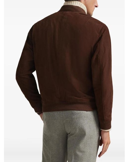 Polo Ralph Lauren Brown Suede Bomber Jacket for men