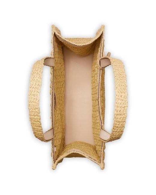 Tory Burch Natural Small Ella Hand-Crocheted Popcorn Tote Bag