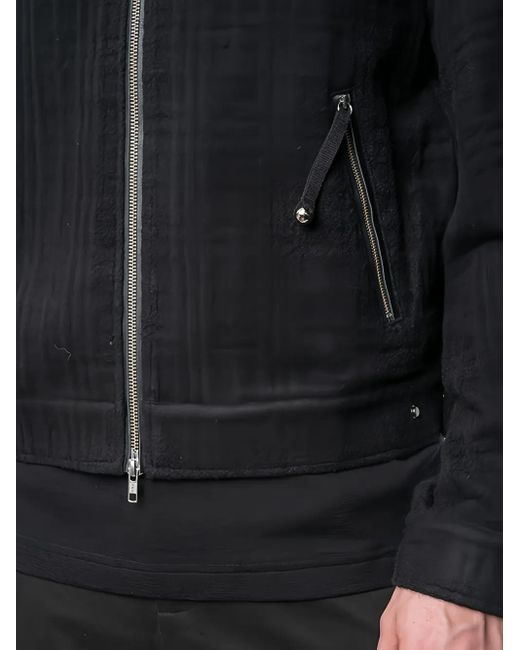 JOE CHIA Black Maul Zipped Overshirt for men