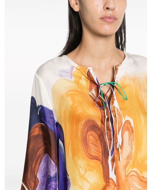 Blusa con estampado abstracto Dorothee Schumacher de color Orange