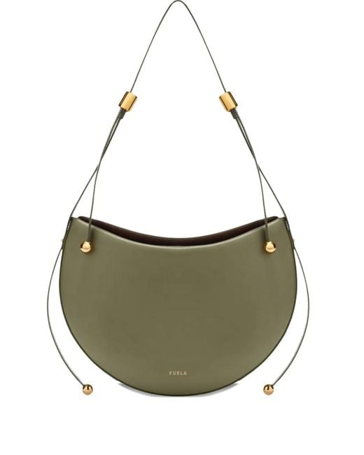 Furla Green Small Moonstone Leather Shoulder Bag
