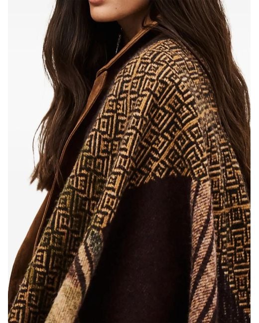 Ba&sh Black Panama Striped Cape