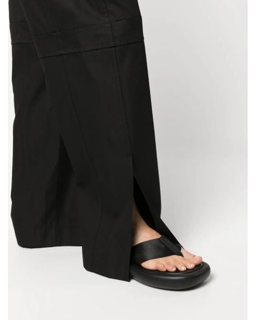 Jil Sander Black Panelled Straight-Leg Cut Trousers