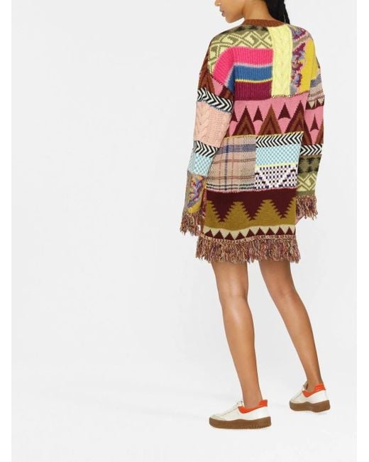 Vestido de punto con detalle de flecos Etro de color Green