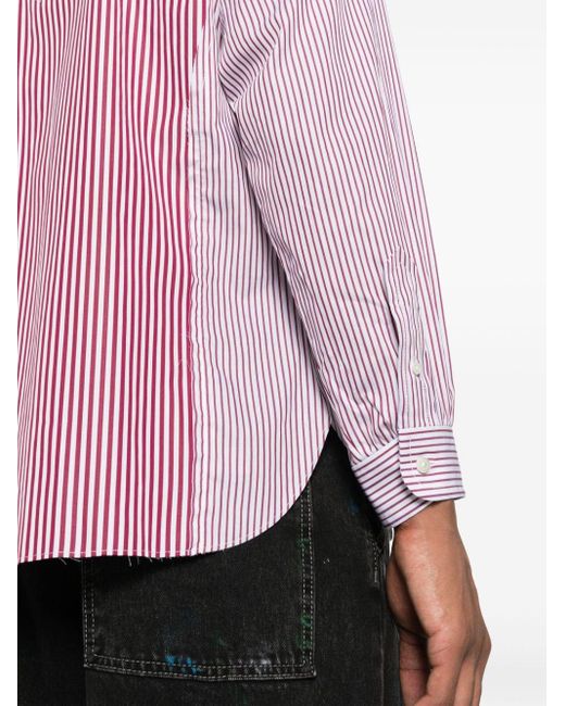 Maison Margiela Pink Yoke Stripe Cotton Shirt for men