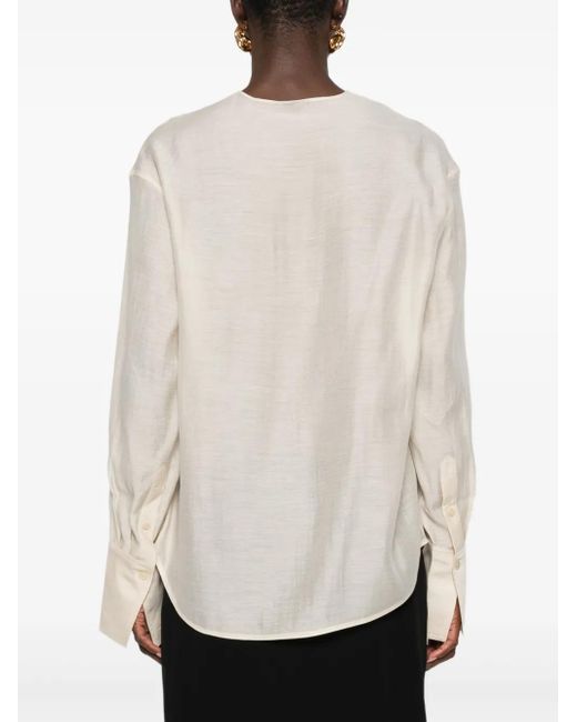 Totême  White Cowl Blouse