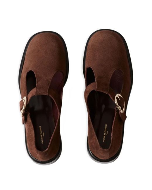 Claudie Pierlot Brown Loafer mit T-Riemen