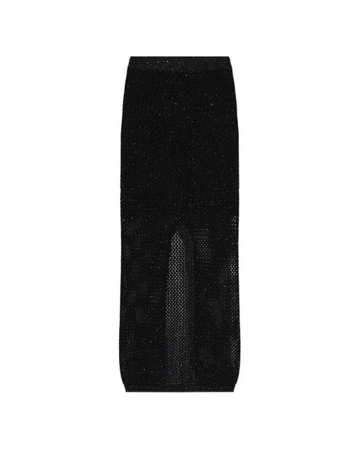 Akep Black Sequin-Embellished Knitted Maxi Skirt