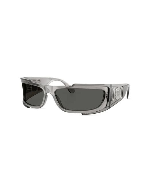 Versace Gray Medusa Square-Frame Sunglasses for men
