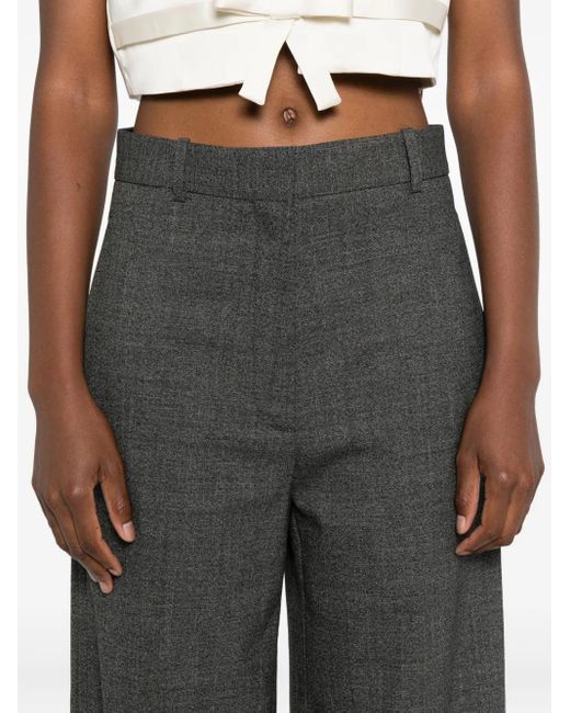 Sandro Gray Flat-Front Tailored Trousers