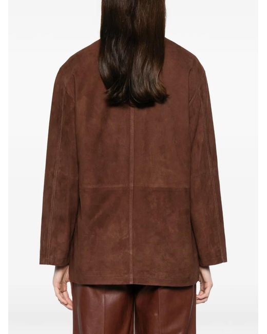 Arma Brown Elsa Front-Pocket Leather Jacket