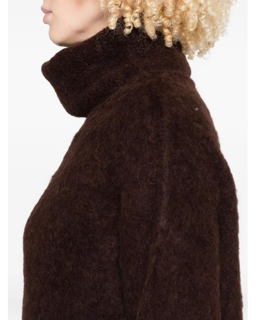 Uma Wang Black Flauschiger Rollkragenpullover