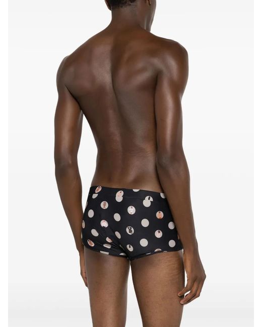 Amir Slama Black Graphic-Print Swim Shorts for men