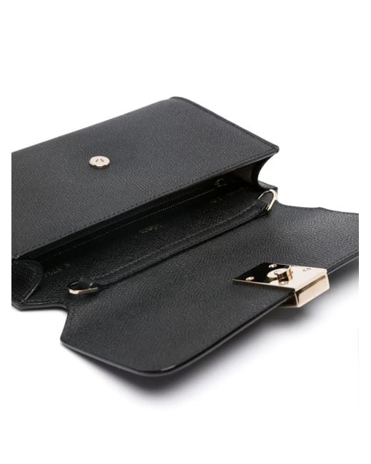 Valextra Black Pebbled Leather Clutch