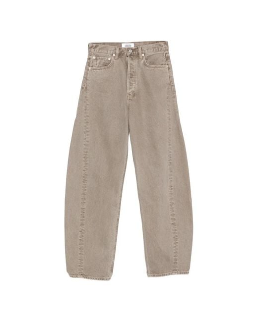 Agolde White Luna Belt-Loop Jeans