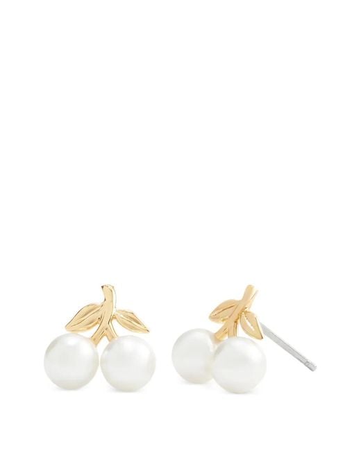 COACH White Cherry Pearl Earrings