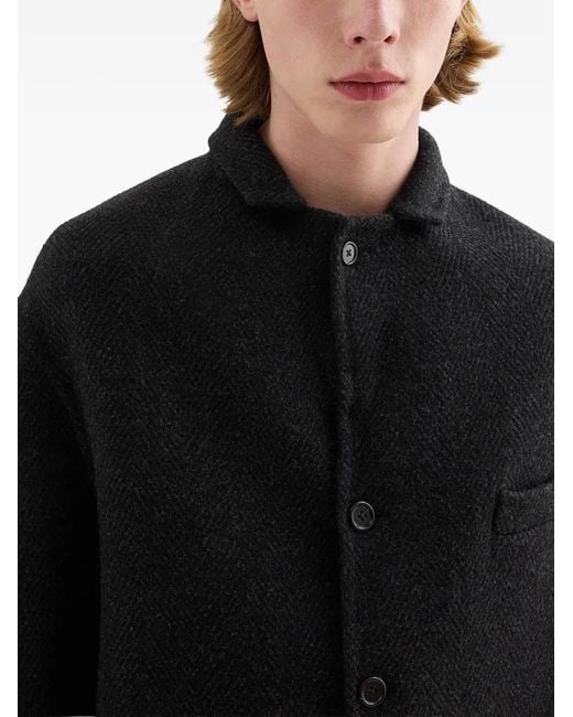 Jil Sander Black Chevron-Pattern Jacket for men