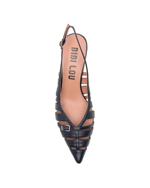 Bibi Lou White Ali Buckle Leather Pumps
