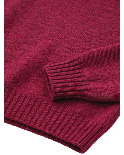 Fortela Red Shetland Turtleneck Wool Sweater for men