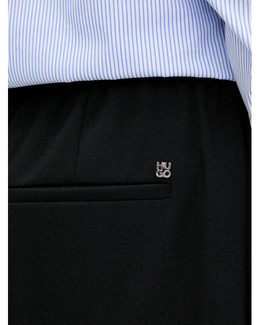 HUGO Black Elastic-Waist Trousers